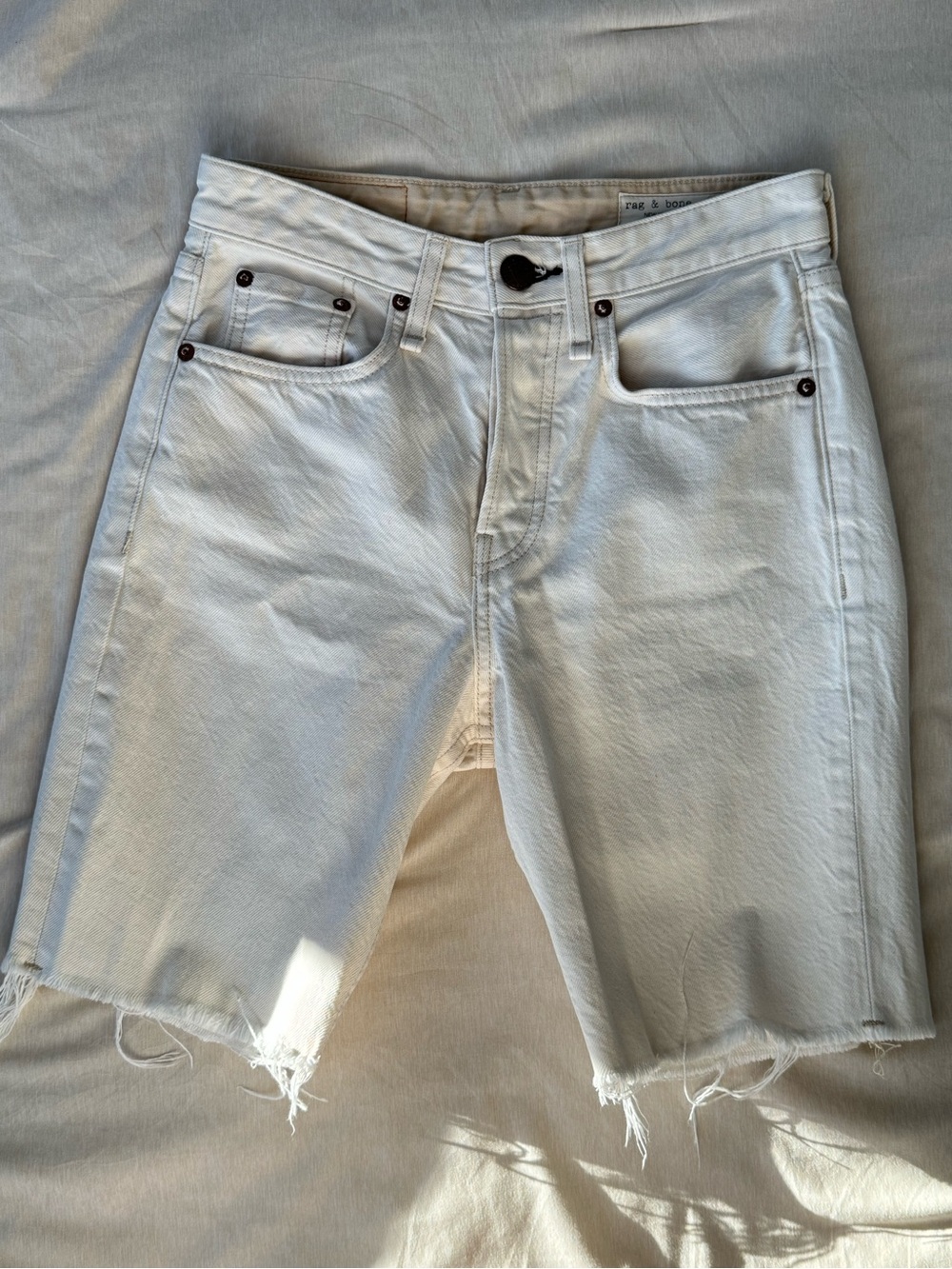 Rag &Bone White Denim Bermuda Shorts